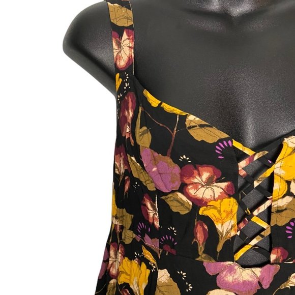Free People Lattice Lovers Floral Ruffle Mini Slip Dress Size Small - Picture 6 of 12